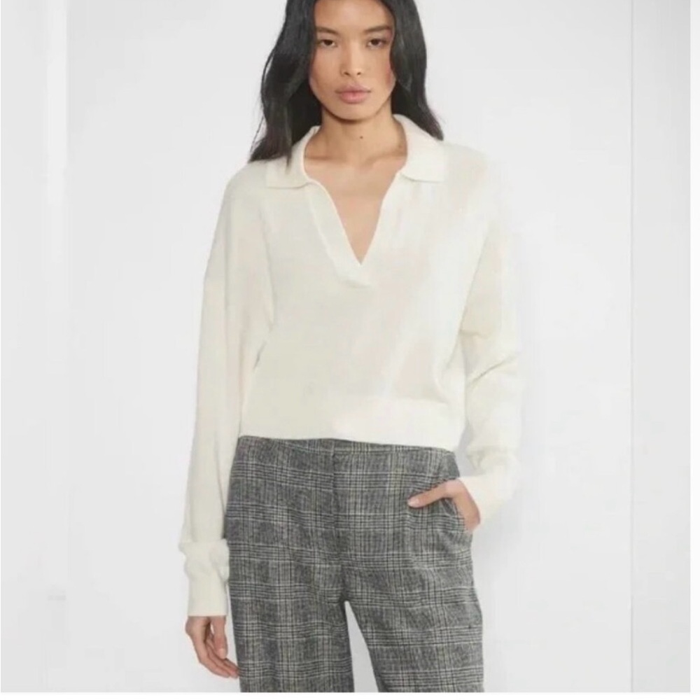 Aritzia - Wilfred - Clara Merino Cropped Sweater - cream - Size XS
